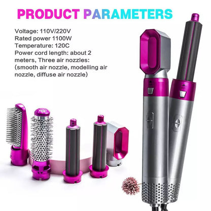 💨 Zeynab™ Air Styler 5 en 1 – Séchage, Lissage & Brillance en Un Seul Geste