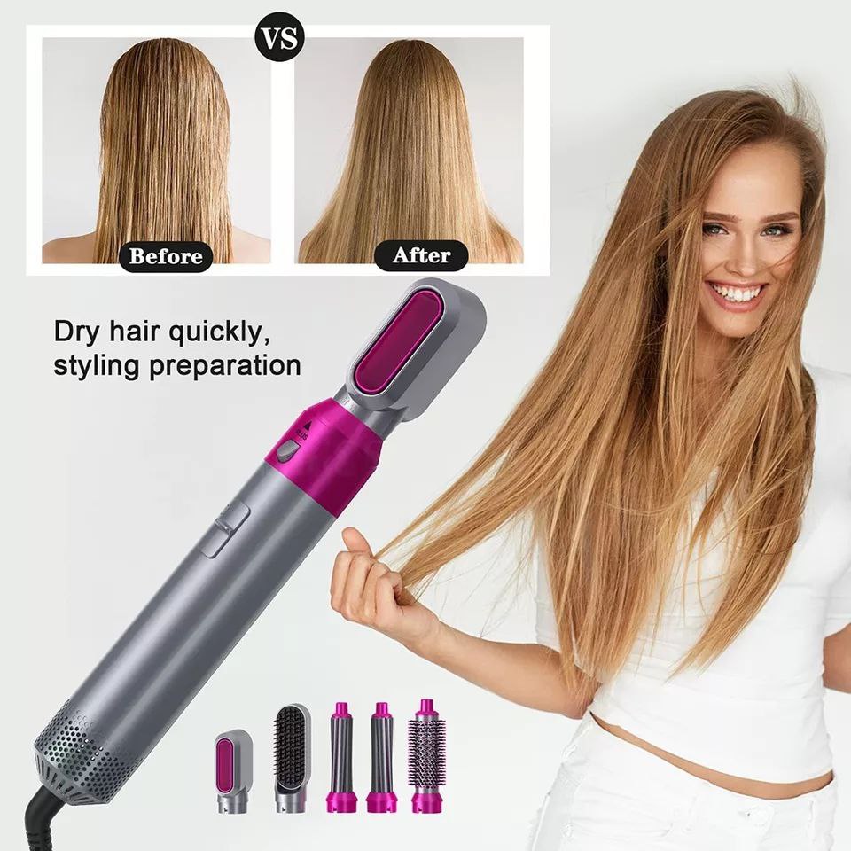 💨 Zeynab™ Air Styler 5 en 1 – Séchage, Lissage & Brillance en Un Seul Geste
