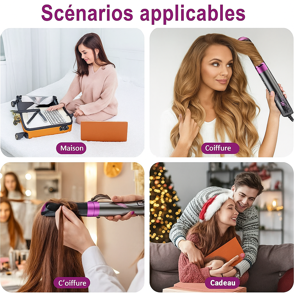 💨 Zeynab™ Air Styler 5 en 1 – Séchage, Lissage & Brillance en Un Seul Geste